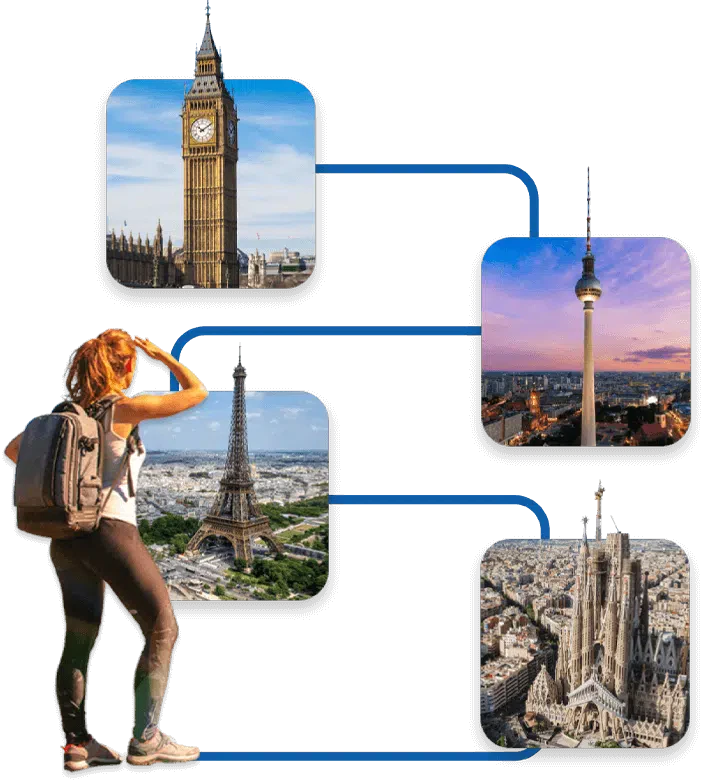 ragazza guarda destinazioni europee